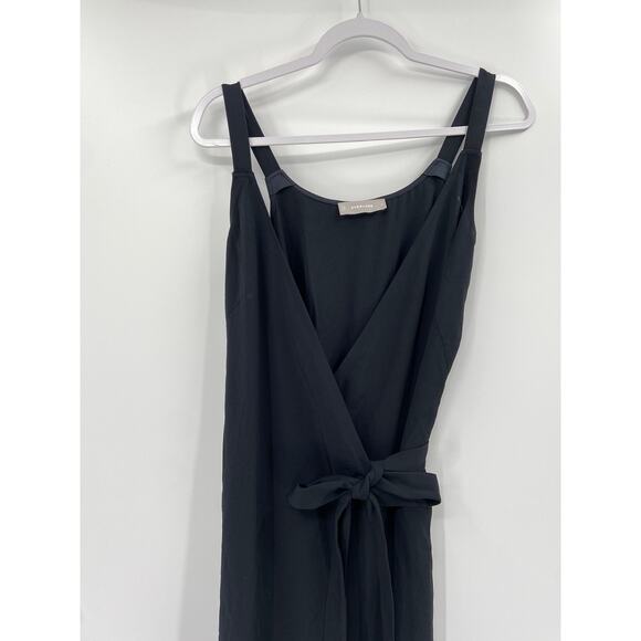 Everlane Japanese GoWeave Solid Black Tank Wrap Dress Size 0 - Picture 5 of 8